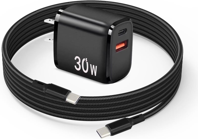 weishan شاحن سريع 30 واط PD USB C لطائرات DJI Neo و Mini 4K و 2 SE و 4 Pro و Air 2S و Avata 2، شاحن حائط مزدوج المنفذ USB + Type C مع كابل شحن بطول 6 أقدام من C إلى C لملحقات DJI FPV - Image 1